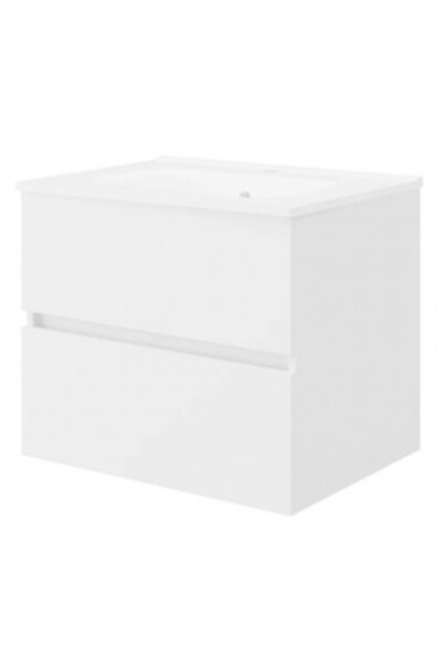 SAVINIDUE Set de mobilier de baie alb + chiuvetă Savini Due, cu 2 sertare, mo...