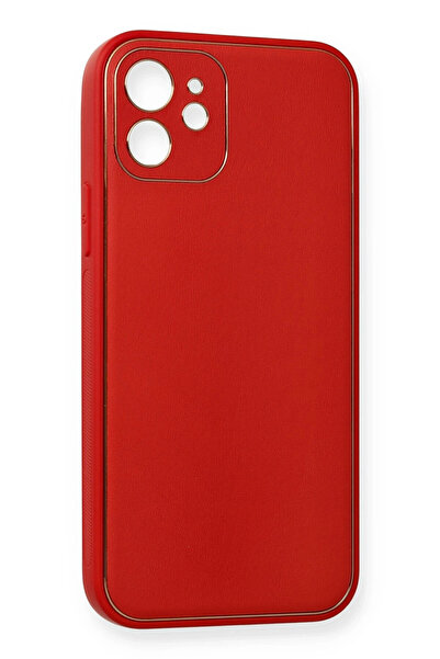 Epilons غطاء حماية آيفون 12 ميني من جلد كوكو سيليكون - أحمر