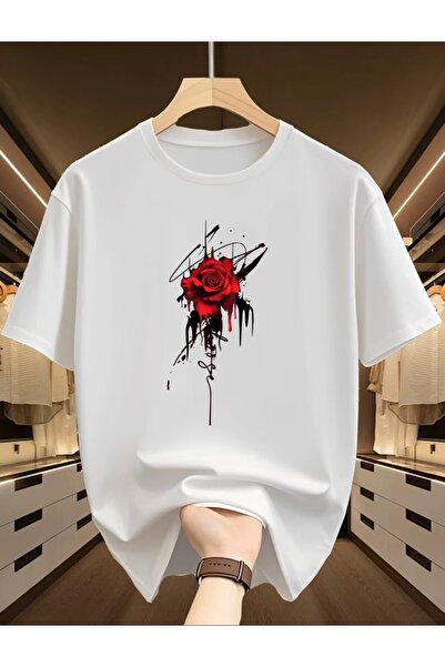 H&GHAMLEGİYİM Tricou cu mânecă scurtă cu imprimeu trandafiri