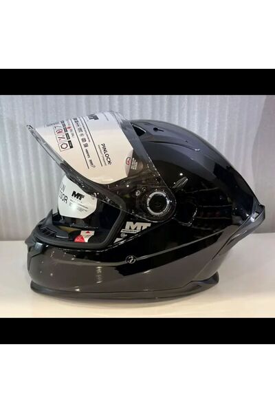 MT Helmets MT BRAKER SV PURE A1 PARLAK SİYAH GÜNEŞ VİZÖRLÜ FULL FACE