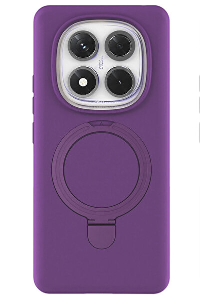 Epilons غطاء حامل ماجسيف لـ Redmi Note 14 4G - جلد n باللون الأرجواني