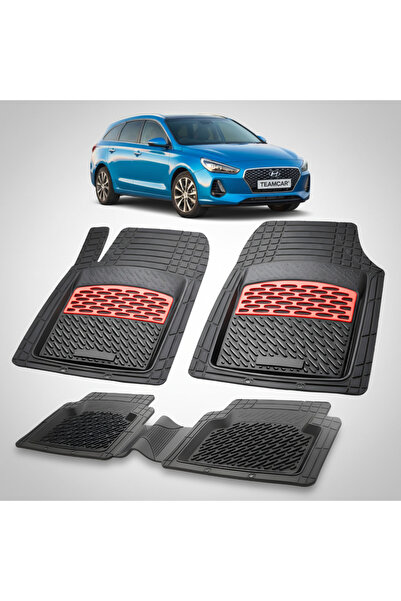 TEAMCAR Hyundai i30 III Tourer 2017-2020 Floor Mats - Rubber Type -Red