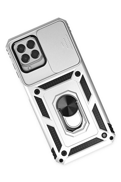 Epilons حافظة Galaxy M33 من السيليكون مع حلقة عدسة بارس - فضي