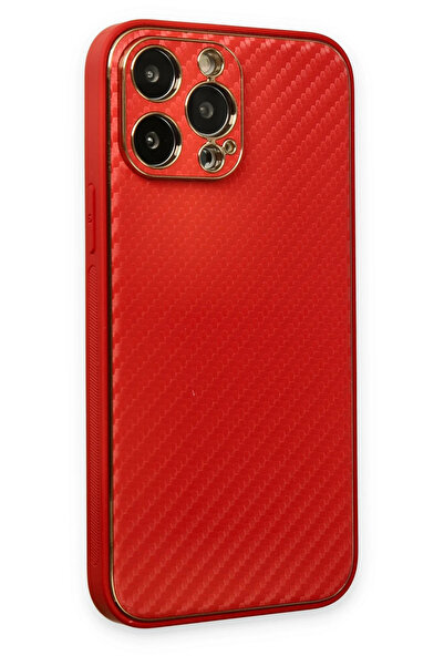 Najmaddin حافظة نيو فيس آيفون 13 برو ماكس من كوكو كاربون سيليكون - أحمر