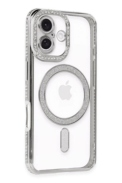 Najmaddin حافظة نيو فيس لآيفون 16 بلس، حافظة مغناطيسية فضية اللون - فضي