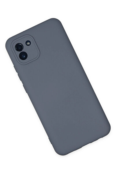 Epilons حافظة جالاكسي A03 من السيليكون المخملي الداخلي - رمادي