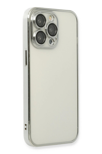 Epilons حافظة آيفون 13 من السيليكون مع عدسة - فضي