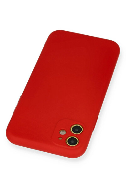 Epilons حافظة آيفون 11 نانو مع داخلية مخملية من السيليكون - أحمر