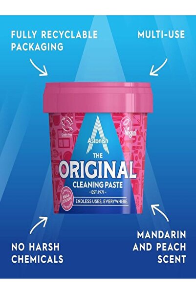 Astonish The Original Cleaning Paste, Multi-Purpose, No Chemicals, Mandarin & Peaches Scent, 500g