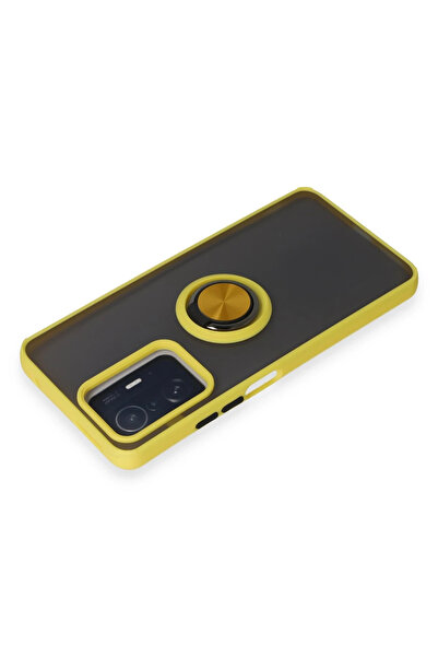 Epilons غطاء حماية سيليكون لهاتف Mi 11T مع حلقة مونتريال - أصفر