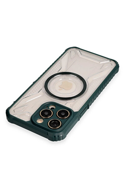 Najmaddin غطاء نيو فيس لهاتف آيفون 14 برو ماكس براگ ماجنيتيكسيف - أخضر داكن