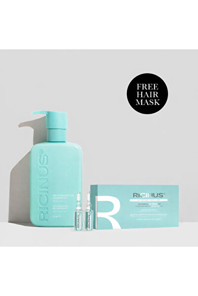 Ricinus Set de îngrijire a părului – Șampon regenerant și fiole anti-cădere a...