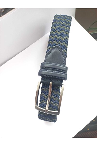 Kravatistan Navy Blue - Khaki Elastic Knit Belt