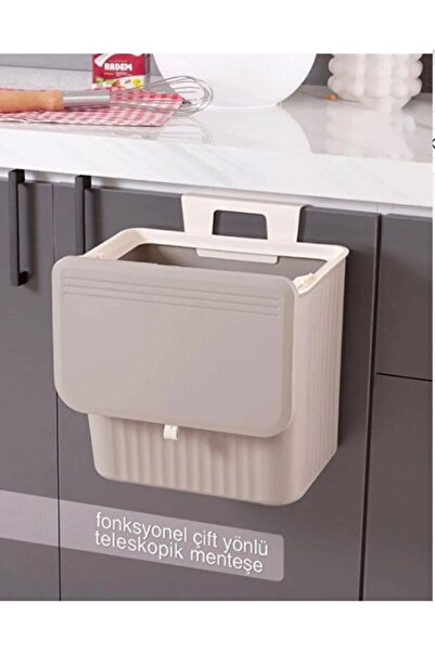 wishhome Mutfak Dolap Askılı ve Tezgah Üstü, Fonksiyonel Kapaklı 15 Lt Çöp Ko...