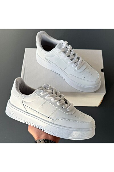 Beylerce %100 Yerli Üretim Suni Deri Erkek Beyaz Günlük Ayakkabı