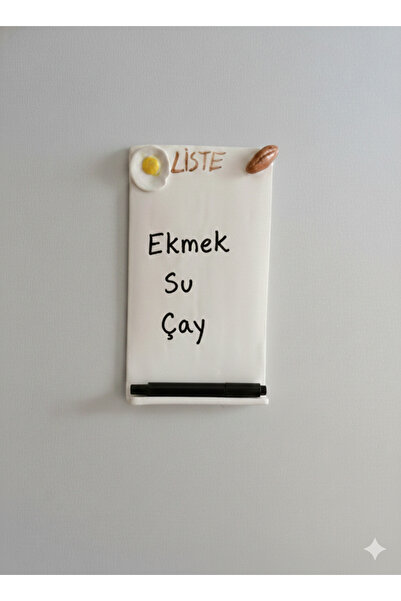 Arden Ceramic El Emeği Seramik Buzdolabı Liste Panosu – Yumurta ve Ekmek Detaylı