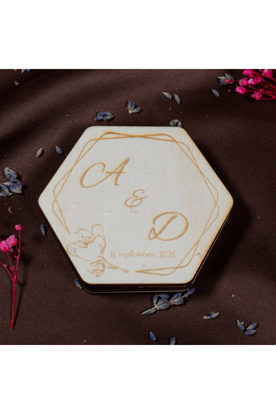 Creators of Crafts Cutie de verighete hexagon rustic