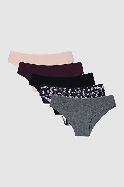 Penti Darker Flower Floral Patterned Low Waist 5-Pack Slip Panties