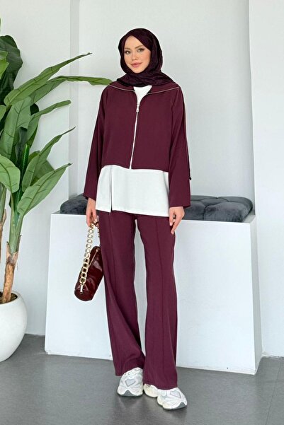 Hazamoda Set Denya Modal din 3 piese Prune