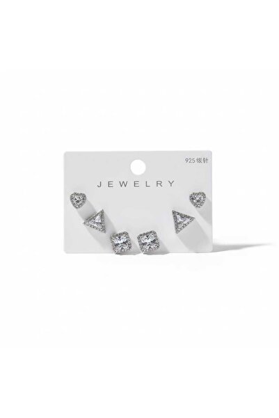 Aware Time Anti-Tarnish Steel 6-Piece Zircon Stone Earrings