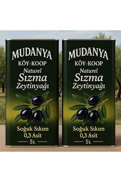 MUDANYA Natürel Soğuk Sıkım 2*5Lt Zeytinyağı
