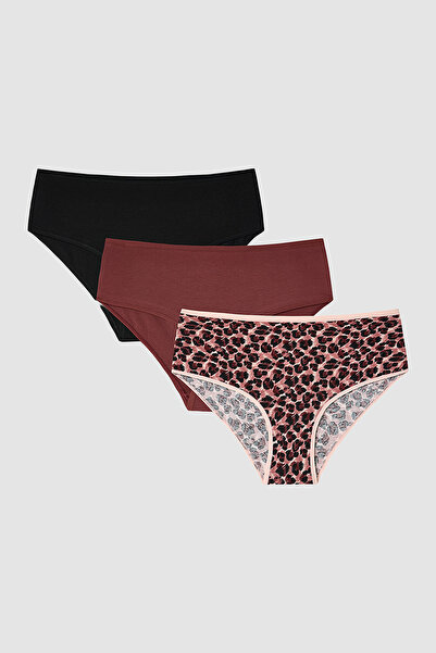 Penti Leopard Patterned Crispy Leo 3-Pack High Waist Panties