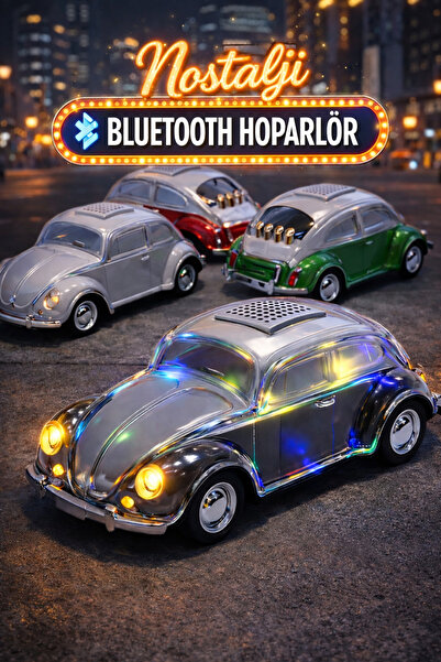 Tech&bello accessories Nostaljik Işıklı Bluetooth Hoparlör | FM Radyo, USB, A...