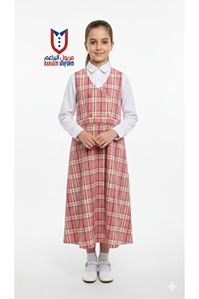 Back To School مريول براعم زي كوروهات وردي للفتيات، متين ومريح - مريول وردي ك...