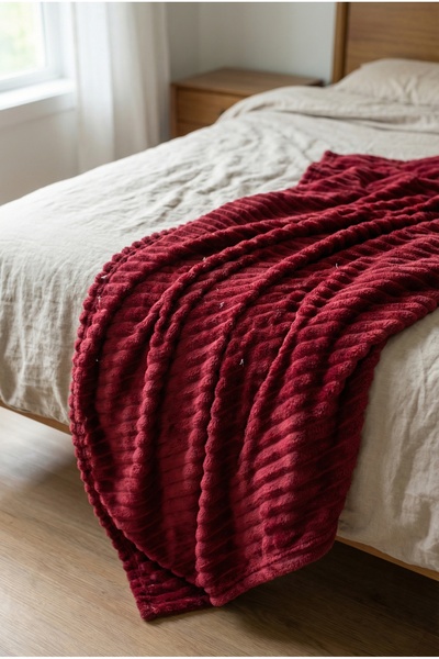 Daisy Çift Kişilik Soft Peluş Battaniye Yatak Örtüsü Sıcak Tutan Yumuşak 200x220