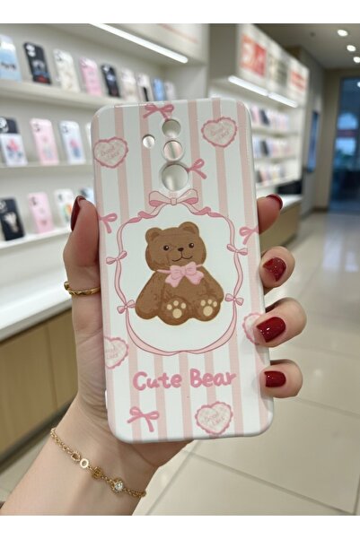 OVADA Huawei Mate 20 Lite Uyumlu Ayıcık Desenli Silikon Telefon Kılıfı