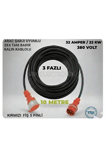 Mutlusan ARAÇ ŞARJI UYUMLU TRİFAZE 380 VOLT (1-10 METRE) 5x4 HES YÜZDE YÜZ TA...