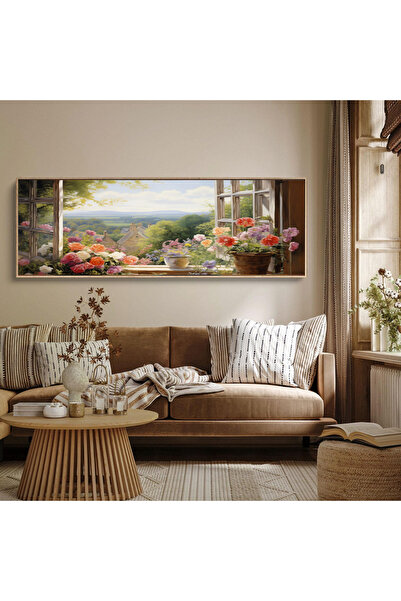 Tuba Decor Tek Parça Gerçek Ahşap Yatay Panorama Çerçeveli Tablo