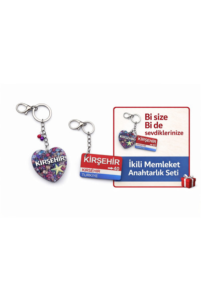 Home Kırşehir Hometown Themed Handmade Set of 2 Keychains