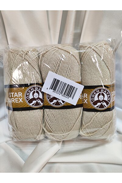 Ören Bayan STAR LUREX Bej El Örgü İpi (3 Adet) - Renk: 078Y