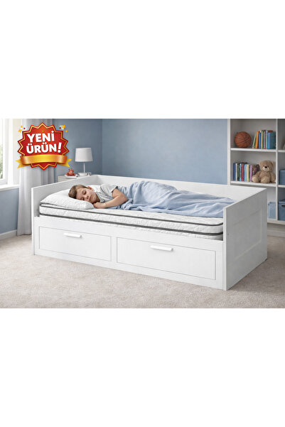 Zelis Mobilya DİVAN HERMENS UYUMLU BEYAZ YUMUŞAK SÜNGER (FLEXİ) KATLANIR YATA...