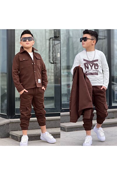 zavera for kids Boy's Linen Pocket Detailed 3-Piece Holiday Set - Cargo Pants...