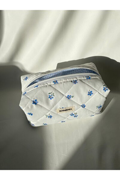 MARSENİA Çıtır Çiçek desenli Makyaj Çantası Büyük Boy