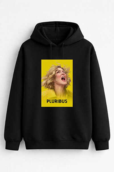 AYDESİGN Pluribus Printed Men's Women's Children's Hooded Black Sweatshirt