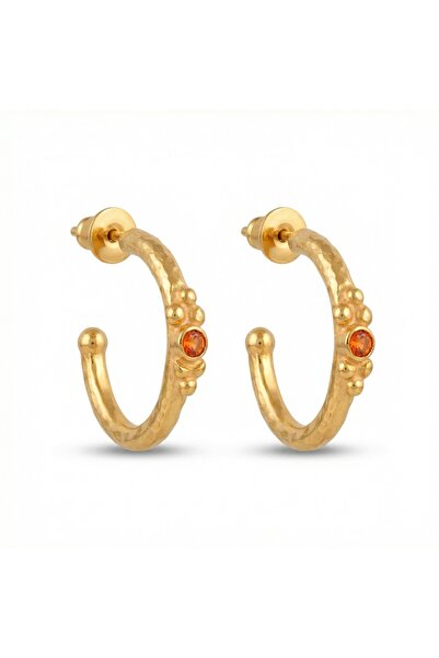 makeitbylove Sultan El Yapımı Turuncu Topaz Antik Dövme Halka Küpe, Başarı ve...