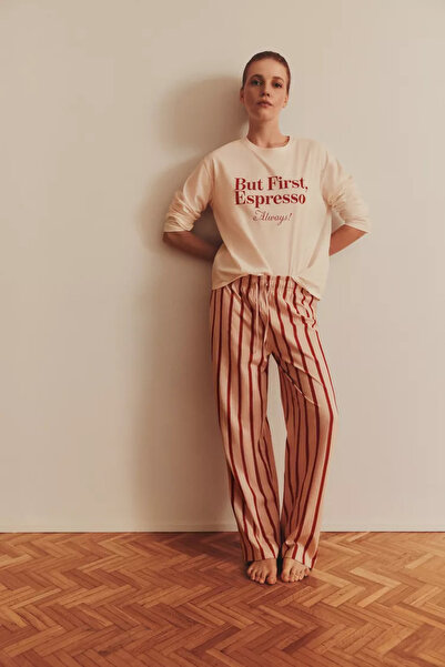 LEFTIES Baskılı Uzun Pijama Takımı