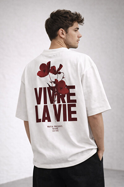 Compostela Unisex Women's Men's Vivre La Vie Flower Printed Oversize Thick Fa...