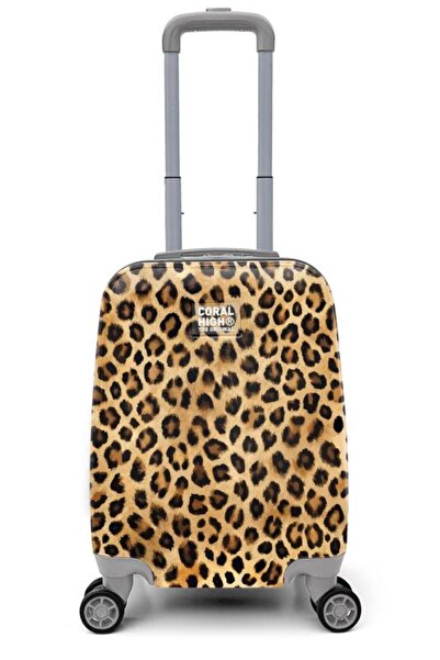 Coral High Leopar Desenli Mini Kabin Boy Valiz (40cm) 16789