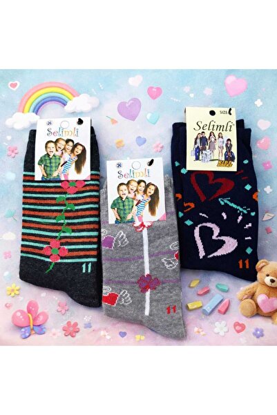 Valmira 11/12 Year Old Girls' Seasonal Socks - Cotton, Soft Texture - 6 Pairs...
