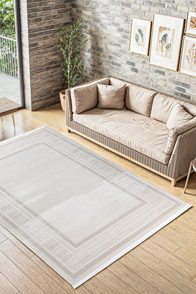 Elvey Home 7109 Krem Modern Desen Doğal Taban Koridor Mutfak Çocuk Oturma Oda...