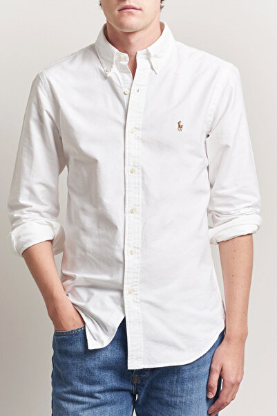 Polo Ralph Lauren قميص أكسفورد أبيض كلاسيكي للرجال