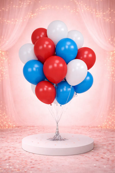 Işıltı Balon Dükkanı Premium Blue Red White Balloon Set – Birthday & Opening ...