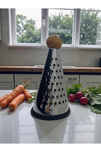 KACASTORE Stainless Steel Grater with Wooden Handle and Knob, 3 Different Shapes
