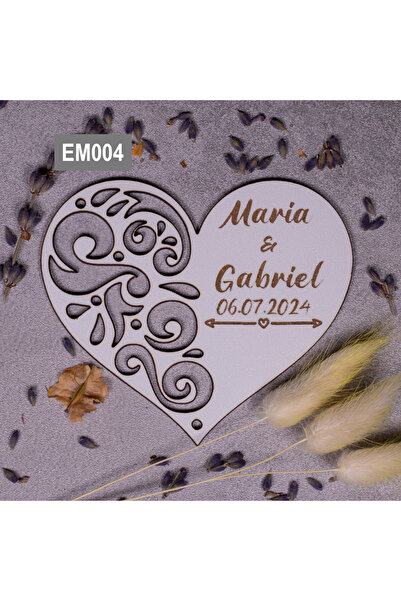 Creators of Crafts Wedding certificate - Heart with pattern 9x8cm