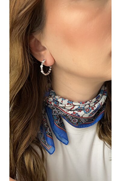 XUPING JEWELRY Top taneli Zirkon taş detaylı Silver halka küpe