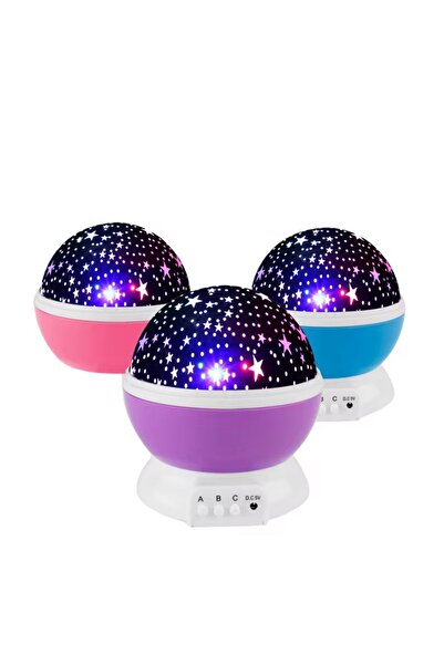 Toyzoy Toys Ay ve Yıldızlı Gökyüzü Yansıtmalı Dönen Projeksiyon Gece Lambası-...